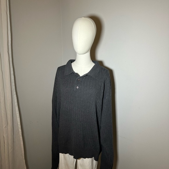 Vintage grey collared pullover sweater - Picture 3 of 3